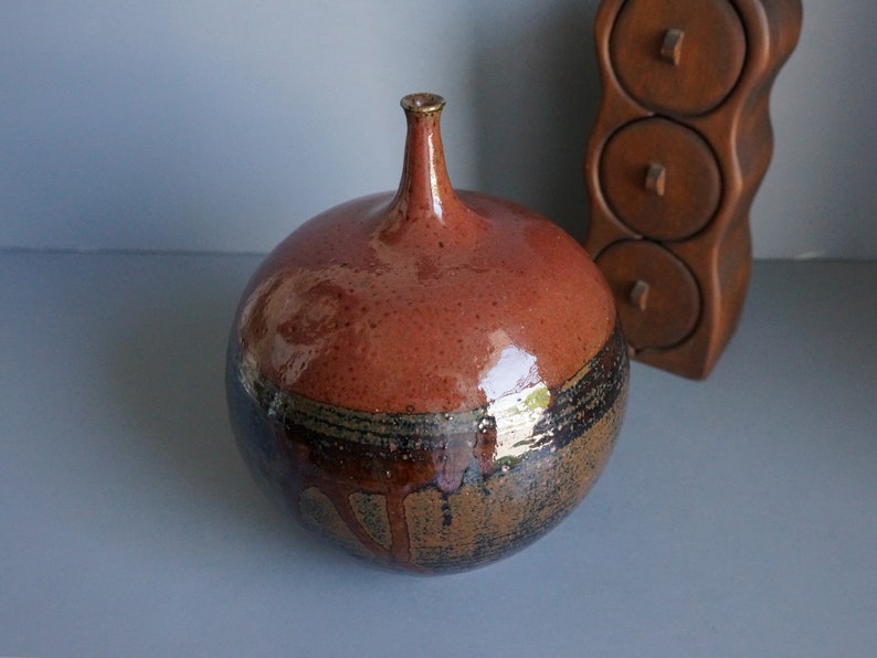 Signed Studio Art Pottery/vintage Pottery /earth Tones/minimalist/home