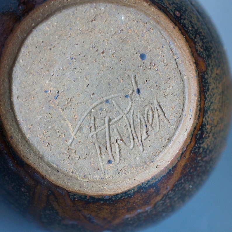 Signed Studio Art Pottery/vintage Pottery /earth Tones/minimalist/home