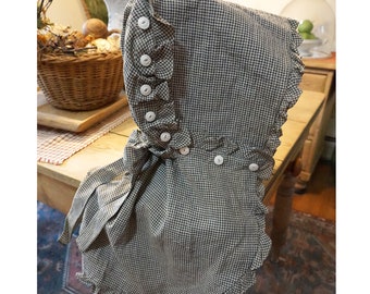 Antique Sunbonnet/Late 19th Century/Lady's Bonnet/American Sunbonnet/Buttons/Ties/Vintage Clothing/Woman's Clothing/Primitive/Farmhouse
