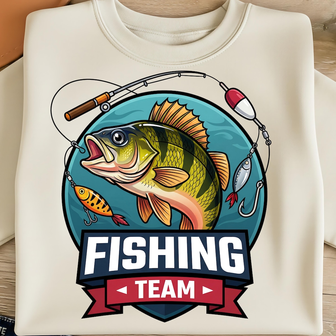 Fishing Team PNG Bold Angler Design Perch Fish PNG Outdoor Sporty ...