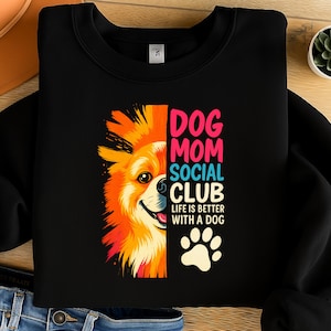 Hund Mama Social Club Png, Das Leben ist besser mit einem Hund Png, Pfote Png, Sublimationsdesign, trendiges Png, Hund Mutter Geschenk, Instant Download Png, DTF