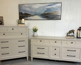 black and white dresser Rattan, Wood & Metal 3-Drawer Dressers White (Set of 2)