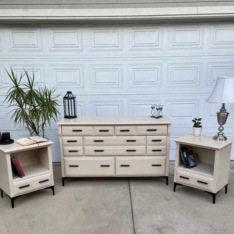 SOLD Modern Solid Wood Dresser and Nightstand Set Etsy
