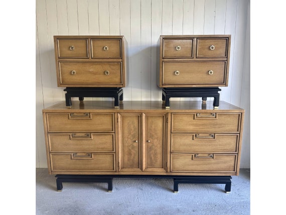 chinese dress ladies 2 Piece Bedroom Set, Egeo 4 Drawer Dresser Omaha Nightstand, Black Pin main image 0