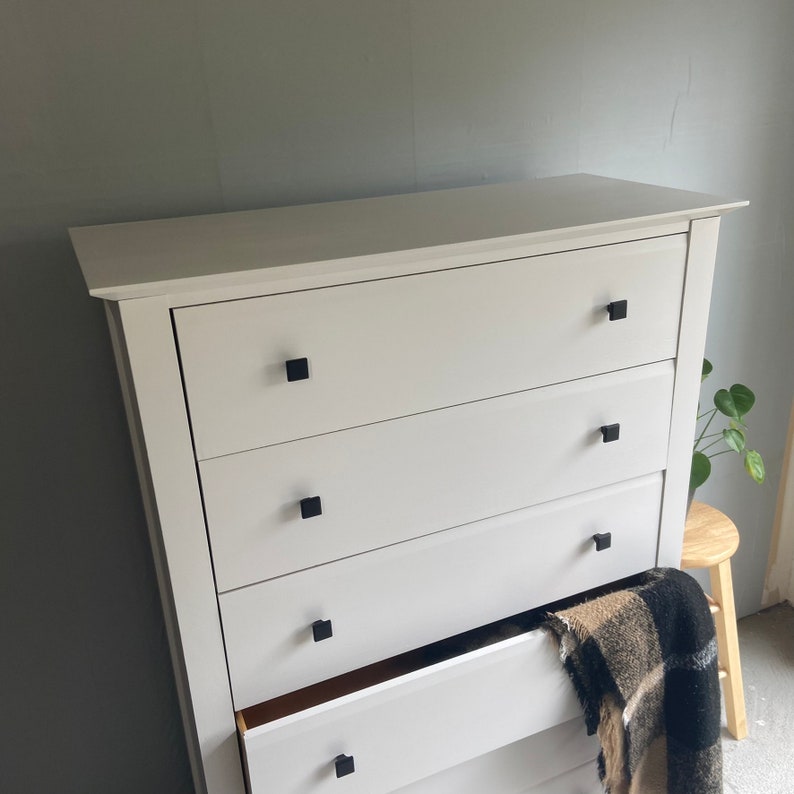 SOLD Modern Solid Wood Tall White Dresser Etsy