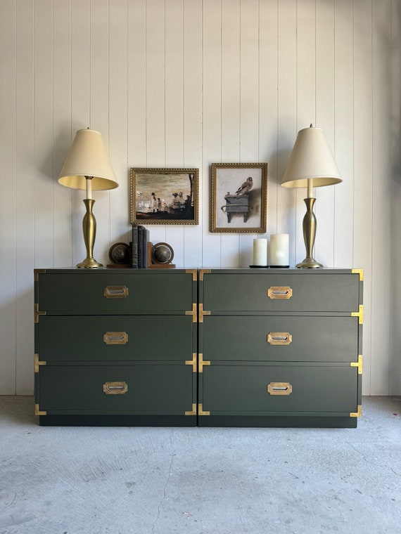 green emerald velvet dress Green Bernhardt Campaign Dresser  Lucketts Store