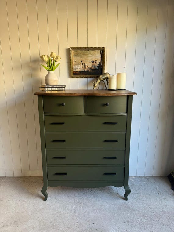 black and green dresser 60s 70s Vintage Retro Dresser: Green Orange Black Midcentury Modern –  VINTARAMA main image 0