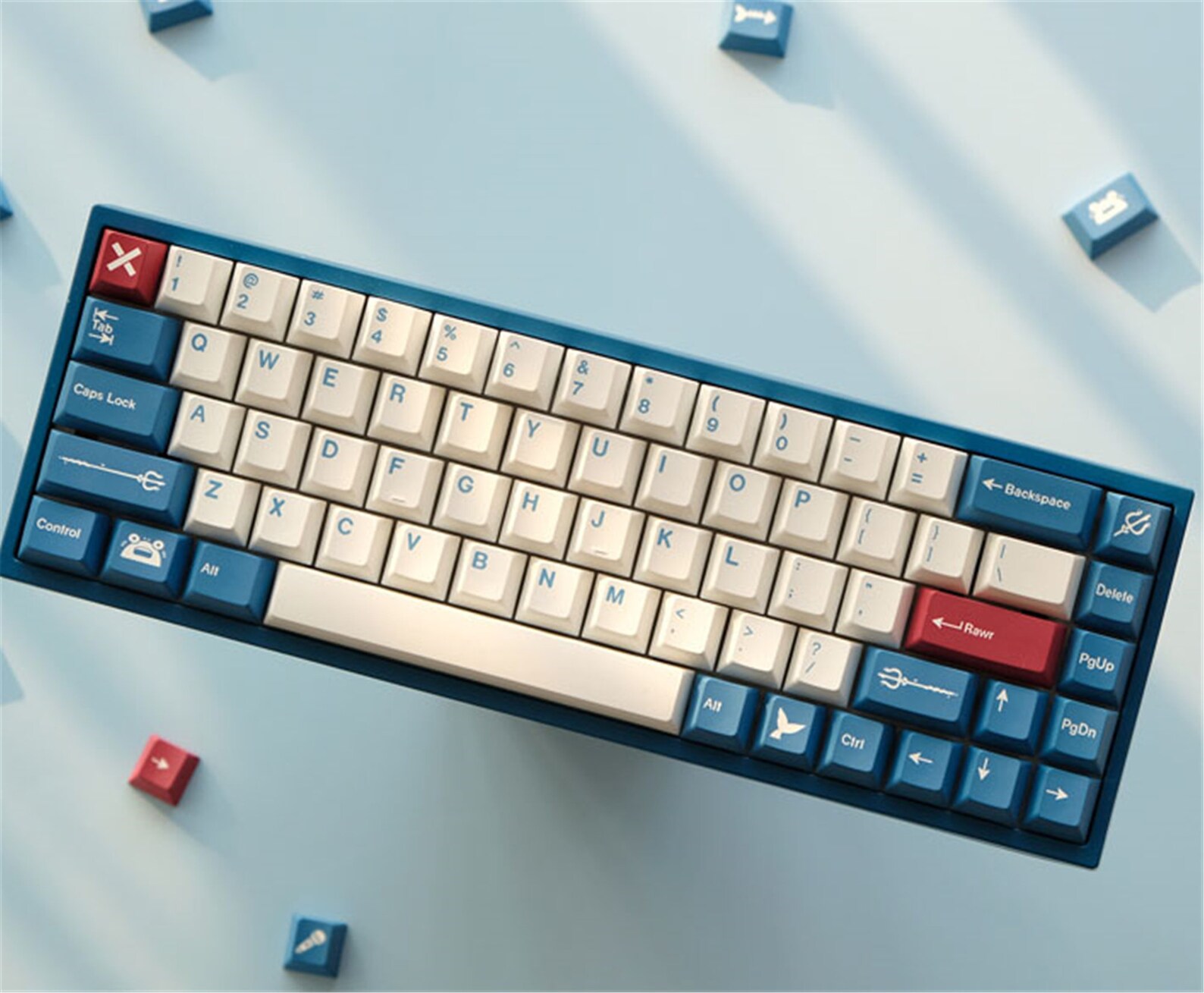 141pcs Dark Blue Ocean Theme Keycaps Set Retro Style Keycaps Etsy