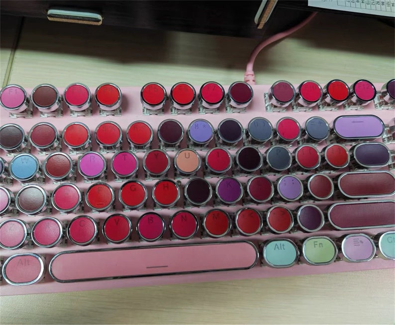 104 Keys Lipstick Theme Keyboard Retro Punk Mechanical Etsy
