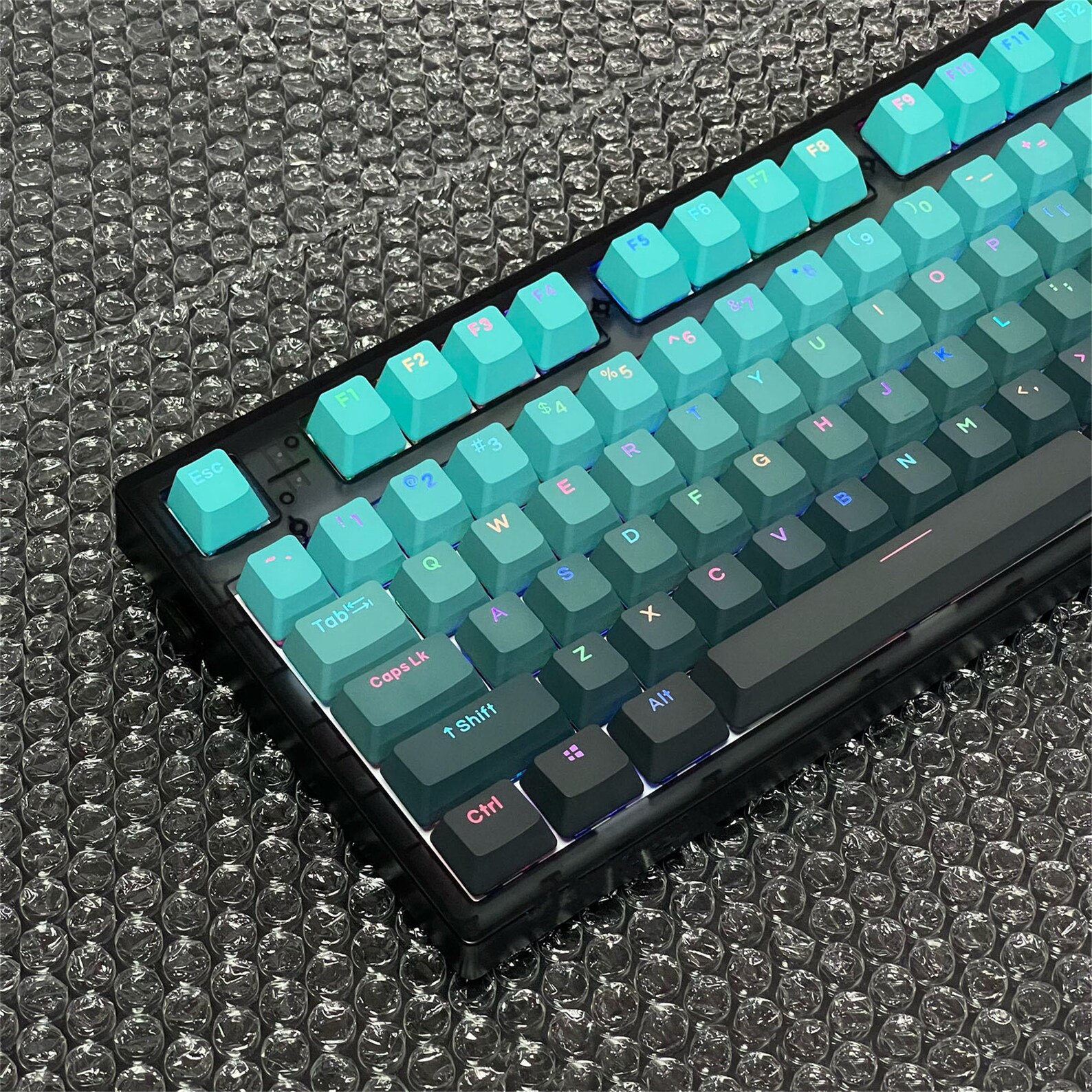 123/134pcs Deep Sea Gradient Blue Keycap Simple Side Engraved Etsy