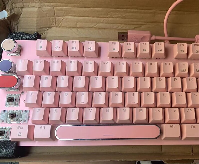 104 Keys Lipstick Theme Keyboard Retro Punk Mechanical Etsy