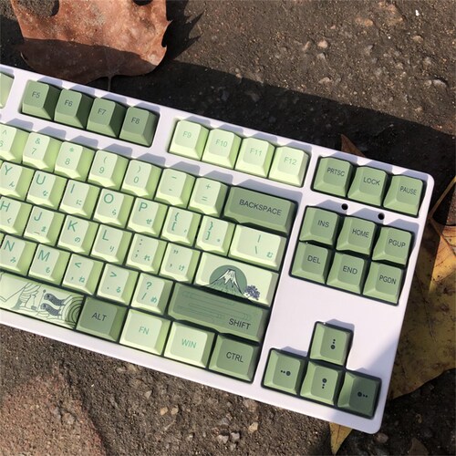 Matcha Theme Green PBT Keycap Set Mechanical Keyboard Keycaps Etsy