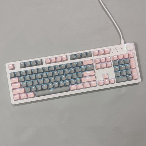 104 Keys Pastel Lighting Keyboard Custom Pink Blue Etsy