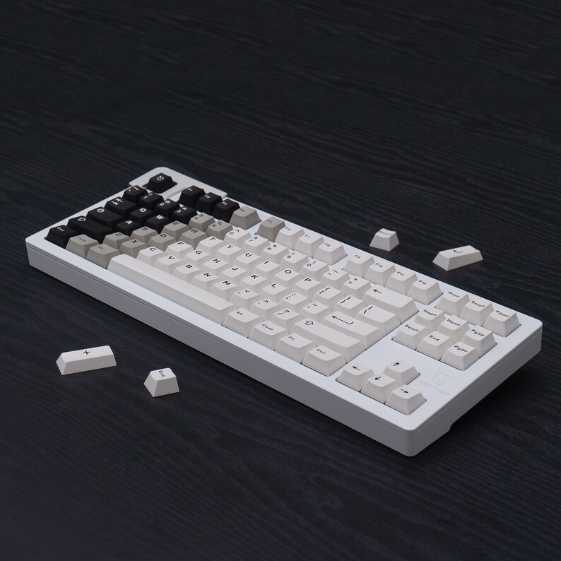 121pcs Gradient Black White Keycap Set Minimalist Keycap ABS Etsy