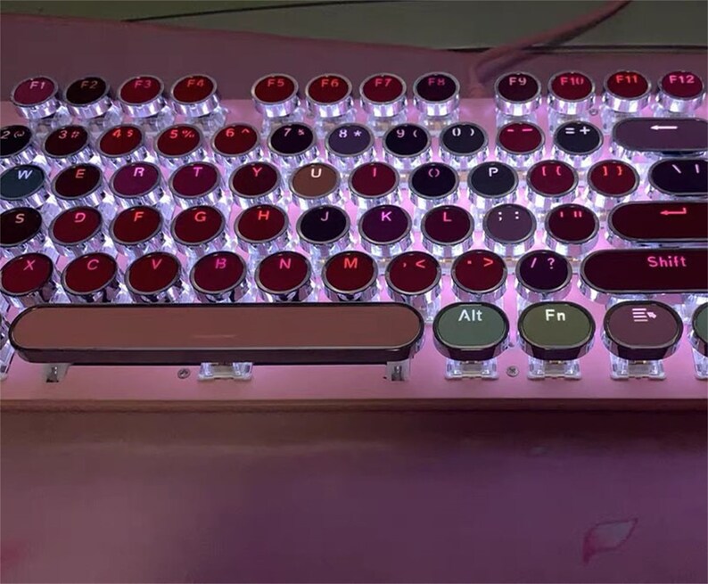 104 Keys Lipstick Theme Keyboard Retro Punk Mechanical Etsy