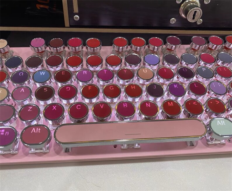104 Keys Lipstick Theme Keyboard Retro Punk Mechanical Etsy