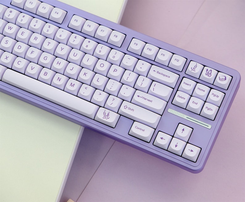 125pcs Purple Lavender Theme Keycap Set PBT Keycap MA Etsy