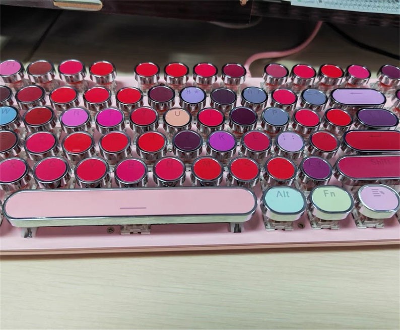 104 Keys Lipstick Theme Keyboard Retro Punk Mechanical Etsy