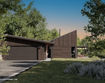 Build Set - The Wind Down - 2 Bedroom + Loft Modern Cabin Plan
