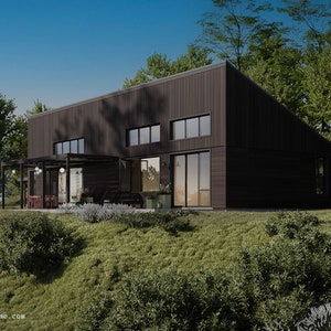 Planningsset - The Wind Down - 2 slaapkamers + loft modern hutplan - duurzaam, op maat gemaakt ontwerp