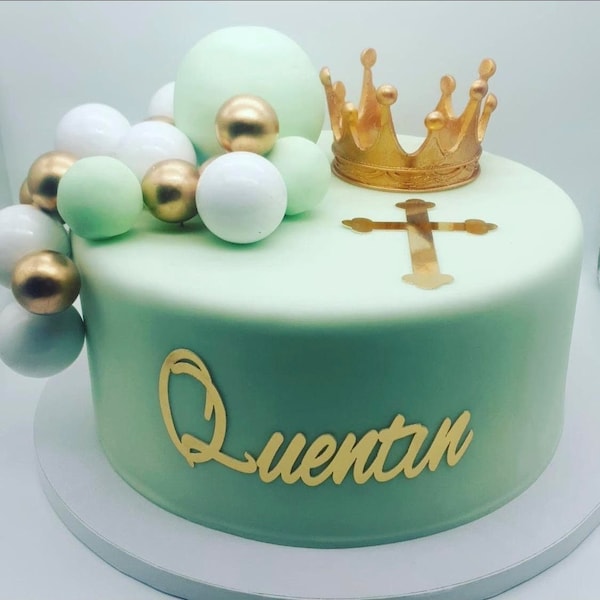 Nome personalizzato (oro, argento o oro rosa) per un cake topper