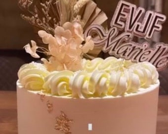 Cake topper Prénom personnalisé pour un enterrement de vie de jeune fille