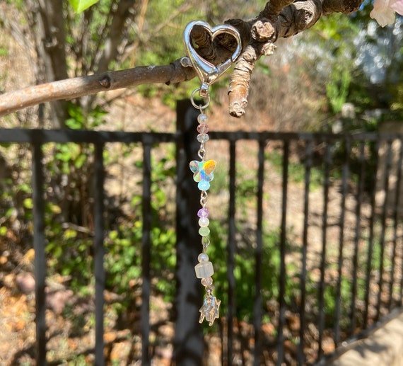 silver crystal beaded bracelet pearl fairy dainty butterfly cute quartz