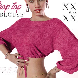 Trendy Crop Top Sewing Pattern | Available in XXS - XXL | Instant PDF Download | A4, A0 Print Options | Beginner-Friendly Tutorial