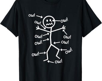 Camiseta "Ow Ow Ow", camiseta con el personaje "Ow Ow Ow Ow", camiseta divertida para concienciar sobre el dolor crónico.