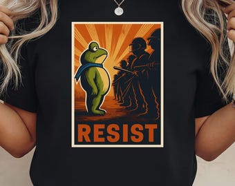 Resist Frog PNG: Arte de protesta política, diseño activista (descarga digital)