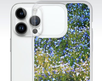 Real Forget Me Not Wildflower Phone Case for iPhone 15 14 Pro Max/13/12, Floral Alpine Meadow Wild Flower Phone Case, Boho Bloomcore Cover