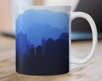 Pandora Floating Mountain Mug 11oz/15oz, Zen Mug Nordic Design, Minimalist Fine Art Ceramic Mug/Cup for Coffee/Tea, Scandinavian Style