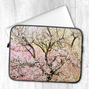 Housse pour ordinateur portable fleurs de pêcher rose pâle pour MacBook Air/Pro 13/14/15/16 pouces, sacoche pour ordinateur portable couleur sorbet pastel, étui MacBook à fleurs pour femme