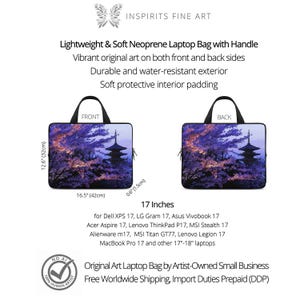 Bolso Sakura para portátil de 17 pulgadas con asa, bolso para mujer, funda de neopreno para Dell XPS, HP, LG Gram, Lenovo, Thinkpad, MSI Titan, Alienware imagen 4