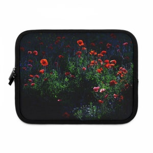 Red Poppy Wildflower iPad Case, Dark Floral Tablet Case for iPad Air Pro 11 12 9, iPad 10 9 Case, iPad 10th gen iPad 10 2 Case image 3