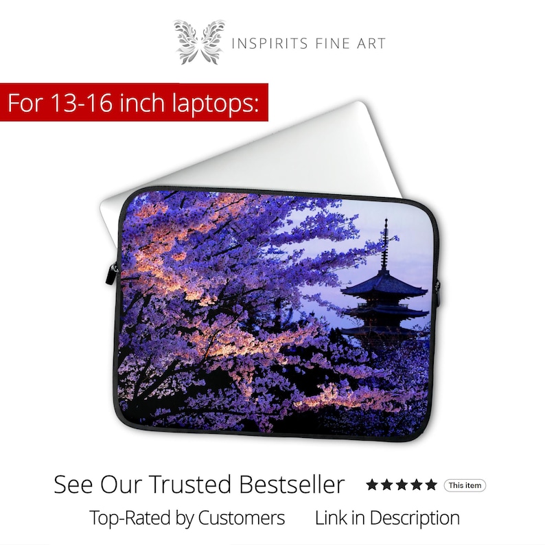 Bolso Sakura para portátil de 17 pulgadas con asa, bolso para mujer, funda de neopreno para Dell XPS, HP, LG Gram, Lenovo, Thinkpad, MSI Titan, Alienware imagen 8