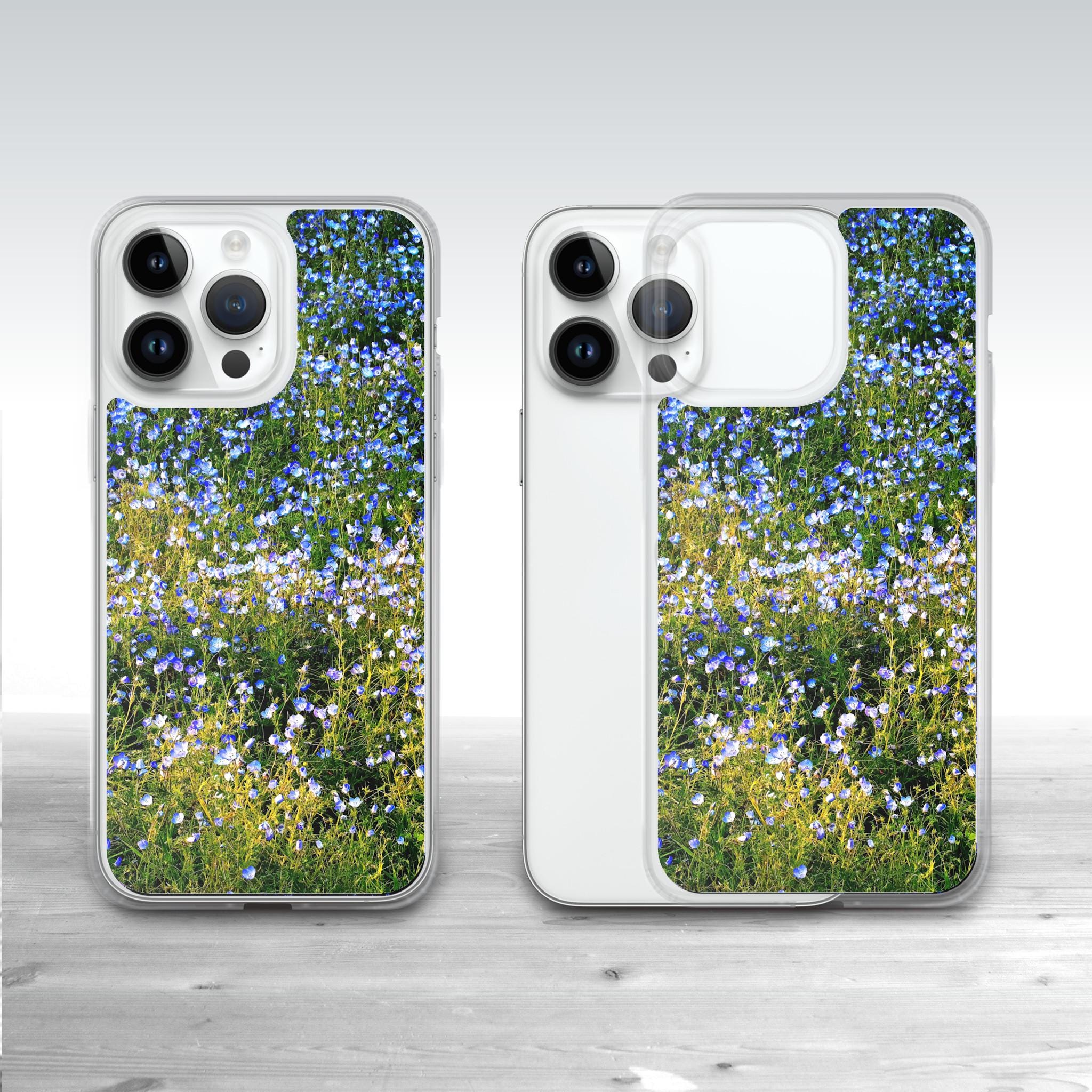 Forget Me Not Wildflower Phone Case for iPhone 16 Pro Max 15 14 13 12, Floral Alpine Meadow Wild Flower Phone Cover, Boho Cottagecore Case