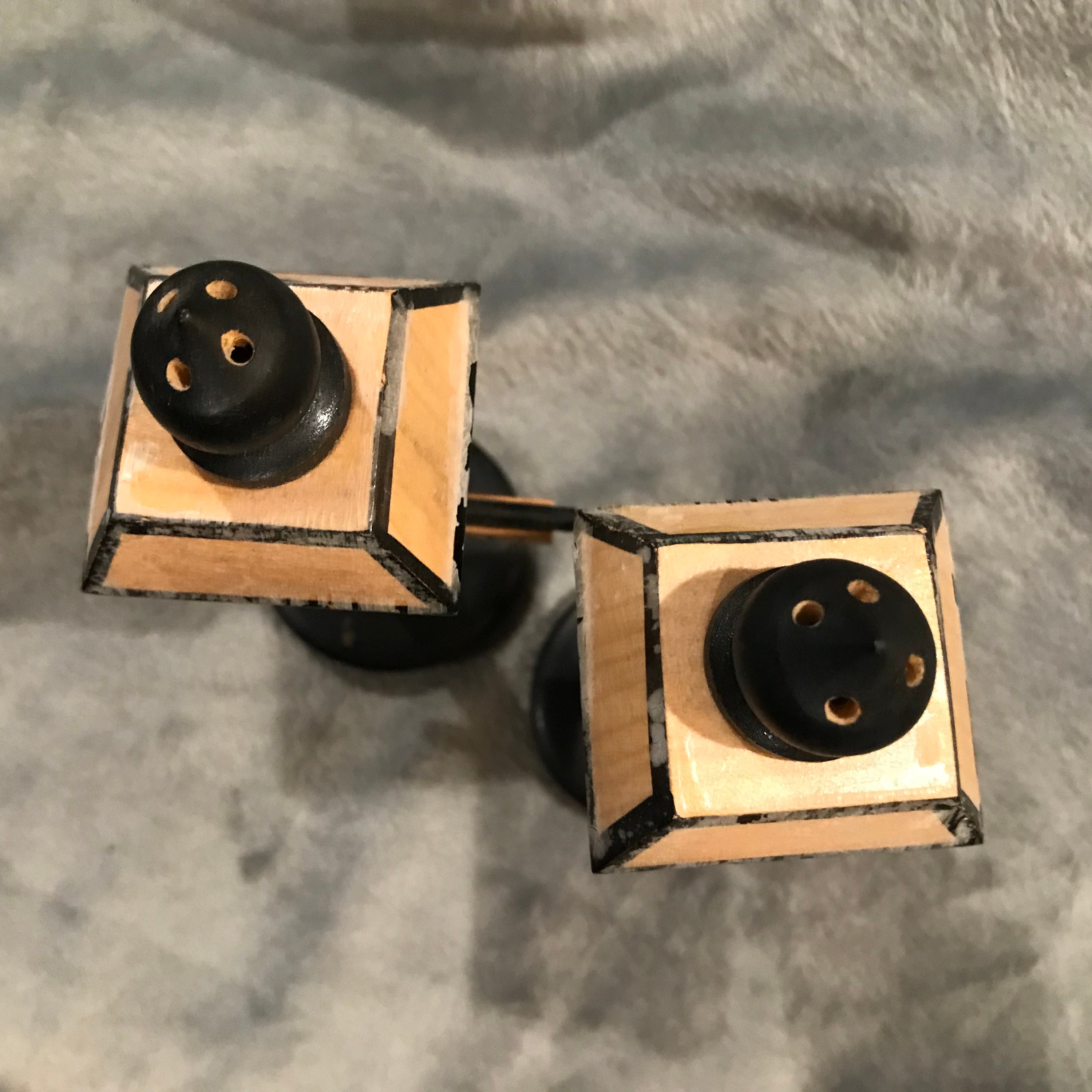Vintage Wooden Lamp Posts Cape Cod Souvenir Salt and Pepper Shaker Set