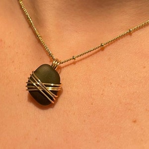Genuine Sea Foam Green Sea Glass Pendant