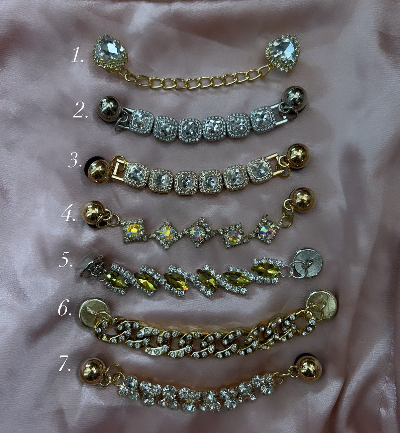 Bundle Bling Croc Charms, Luxury Rhinestones, Gold with Fun shapes Jibbitz