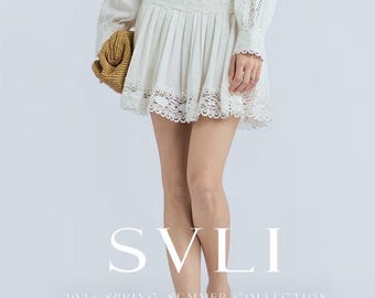White skirt with lace