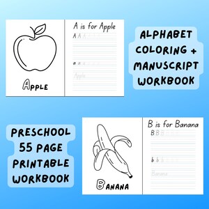 Pre-School Alphabet Coloring and Manuscript Workbook