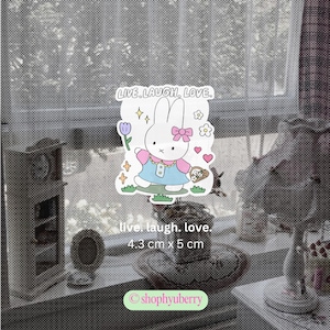 Adesivos de vinil de coquete de afirmação de coelho Y2k, à prova d'água, adesivo de diário, adesivos de Kpop, laptop, capa de telefone, adesivo de macbook | shophyuberry