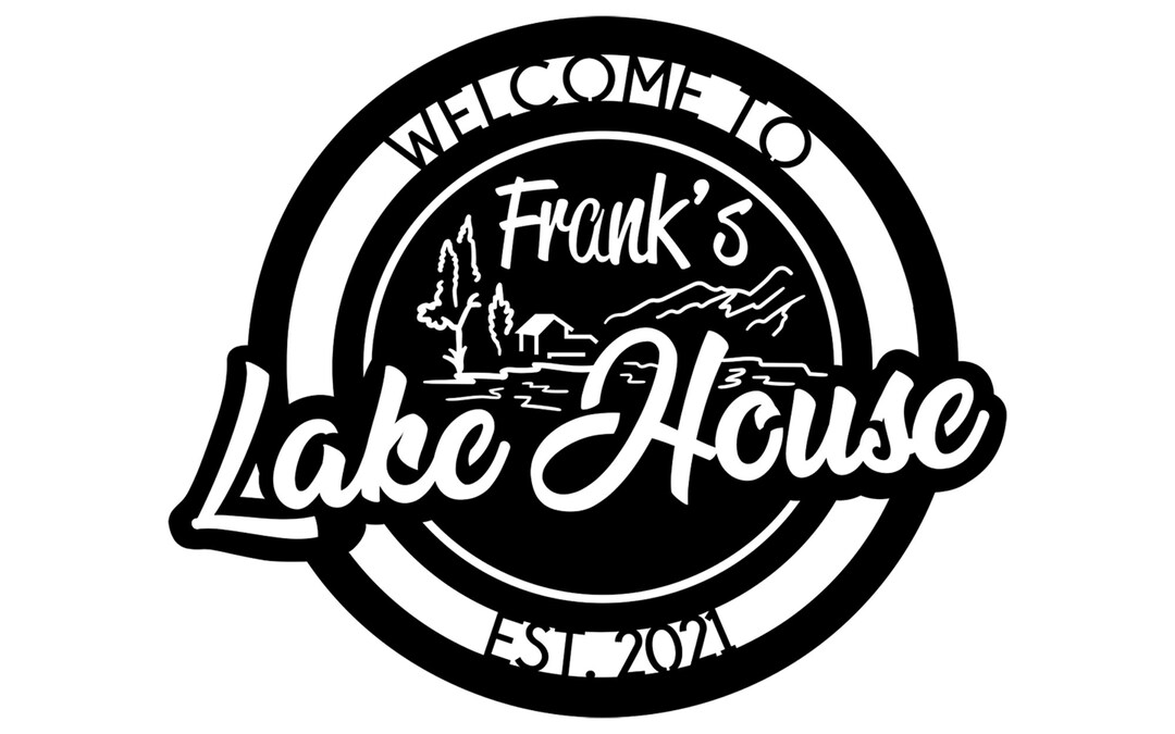 Personalized Lake House Round Sign Metal Letter Sign Lake Etsy