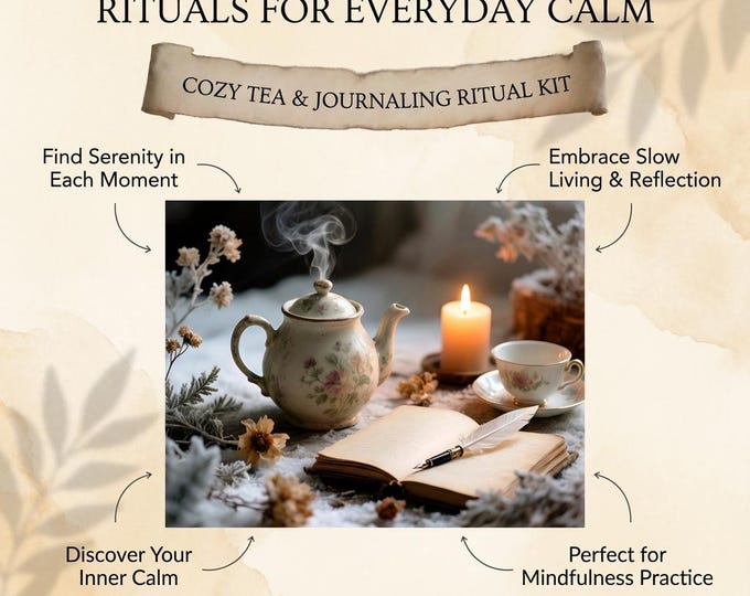 Tea & Journaling Ritual Kit | Printable Self-Care Planner | Cozy Winter Reset | Mindfulness Journal