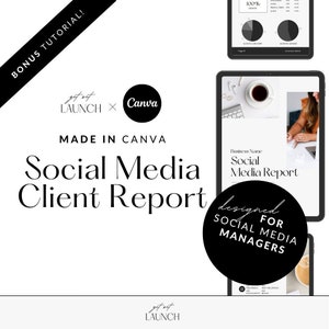 Social Media Manager Client Report | Canva Template