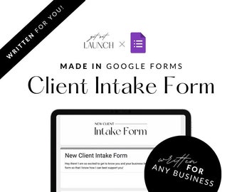 New Client Intake Form, Google Form, Canva Template