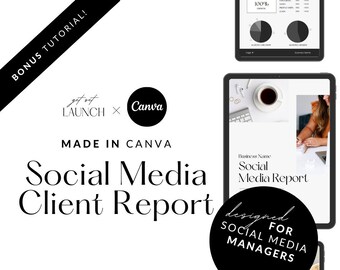 Social Media Manager Client Report | Canva Template