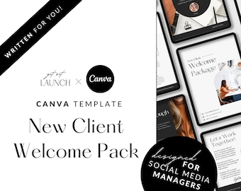 Social Media Manager New Client Welcome Package Canva Template