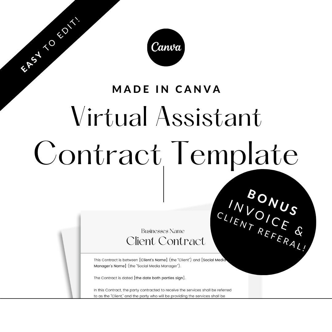 Virtual Assistant Contract Contract - Etsy